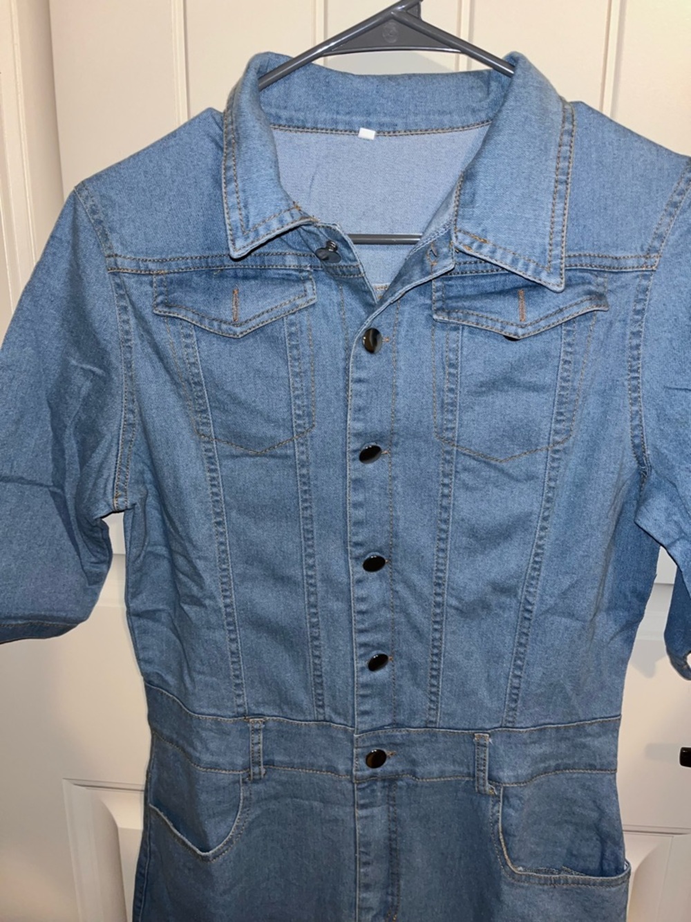 Light Blue Denim Midi Dress - Picture 5 of 8